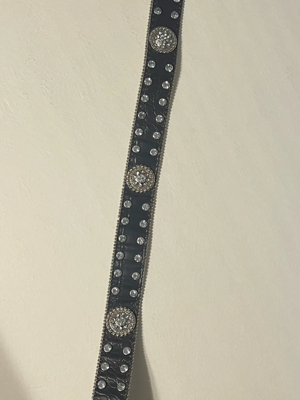 Girls Brown Rhinestone Stud Western Belt with Embellished Buckle
